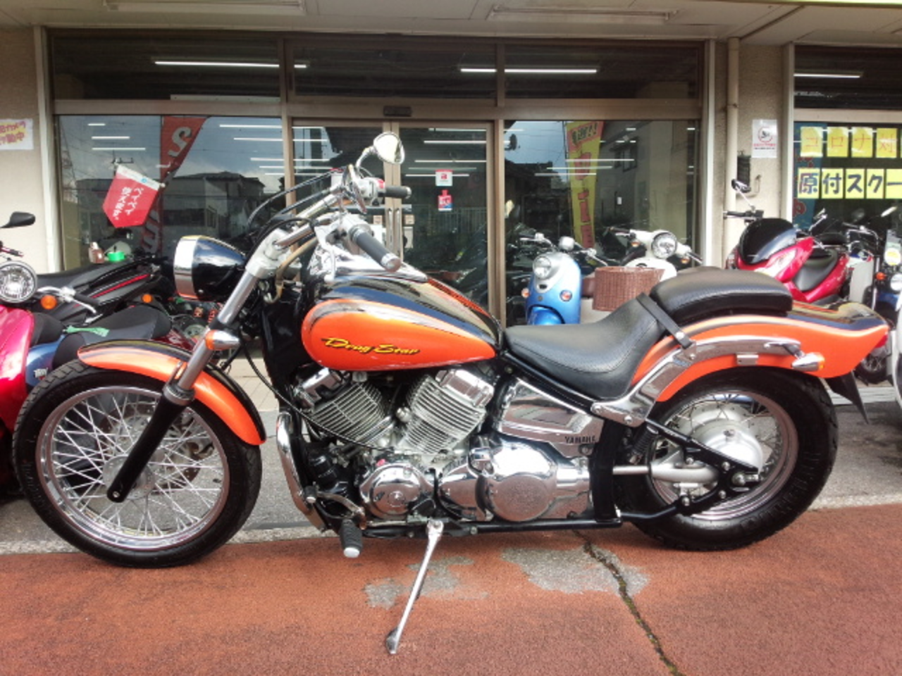 ドラッグスター４００ 空冷ｖツインエンジン オレンジ ブラック ヤマハ B 中古バイク情報はbbb