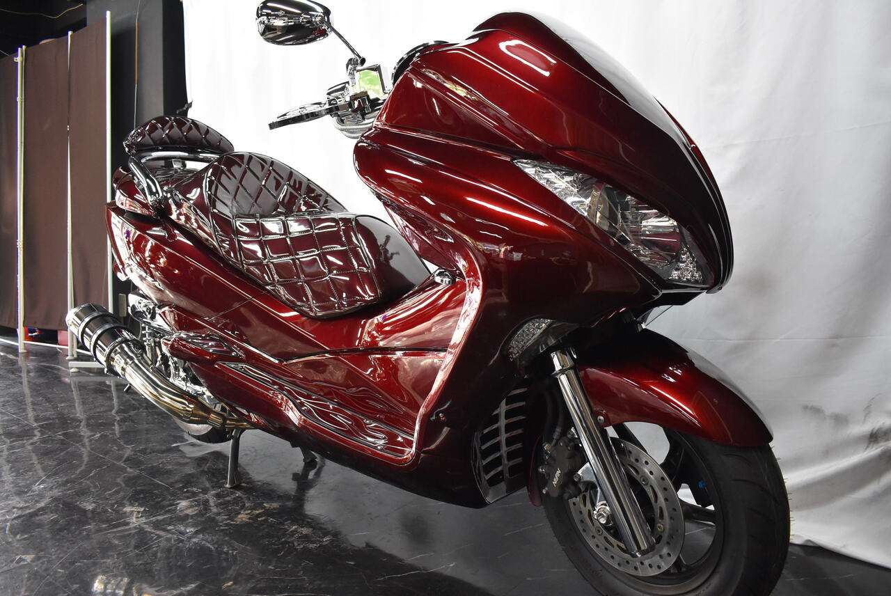 フォルツァmf10 ワインレッドカスタム 2ledスピーカー改マフラー ホンダ B 中古バイク情報はbbb