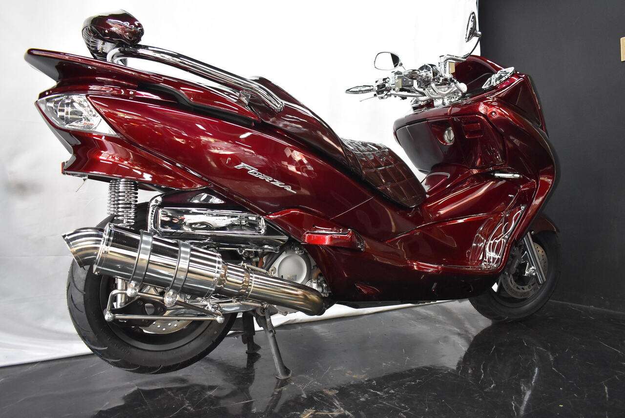 フォルツァmf10 ワインレッドカスタム 2ledスピーカー改マフラー ホンダ B 中古バイク情報はbbb