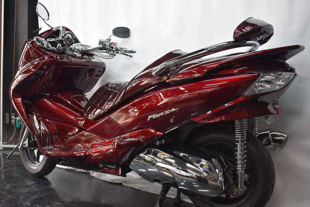 フォルツァmf10 ワインレッドカスタム 2ledスピーカー改マフラー ホンダ B 中古バイク情報はbbb