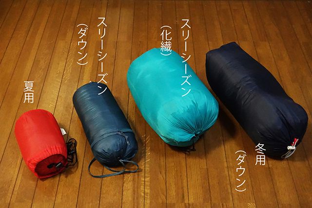 寝袋4種