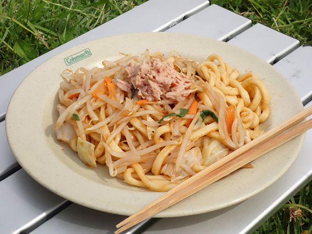 「ツナ野菜ソースうどん」