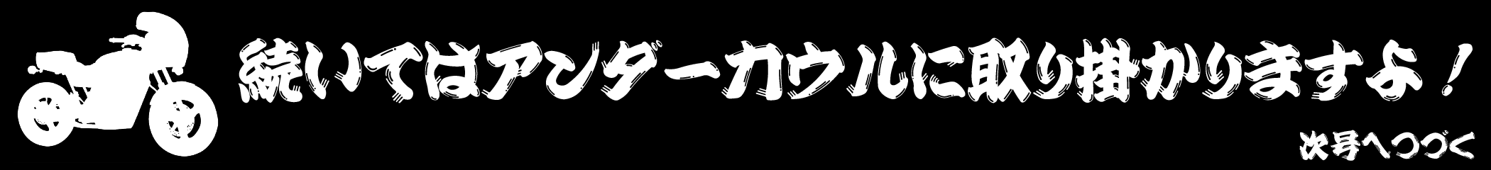 続いてはアンダーカウルに取り掛かりますよ！　次号へつづく