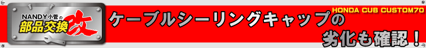 ケーブルシーリングキャップの劣化も確認！