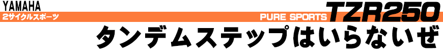 タンデムステップはいらないぜ