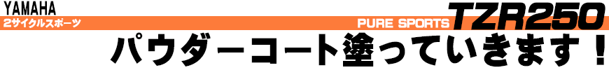 TZR250 パウダーコート塗っていきます！