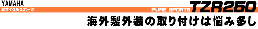 TZR250 海外製外装の取り付けは悩み多し