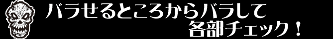 バラせるところからバラして各部チェック！