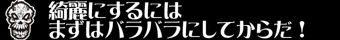 綺麗にするには まずはバラバラにしてからだ！